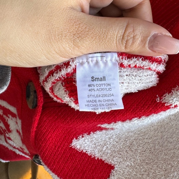NWOT Merry Christmas By Poof Red and White Festive Sweater | Small - Picture 6 of 6